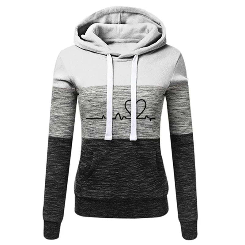 Women’s Printed Color Block Hoodie & Sweatpants Set