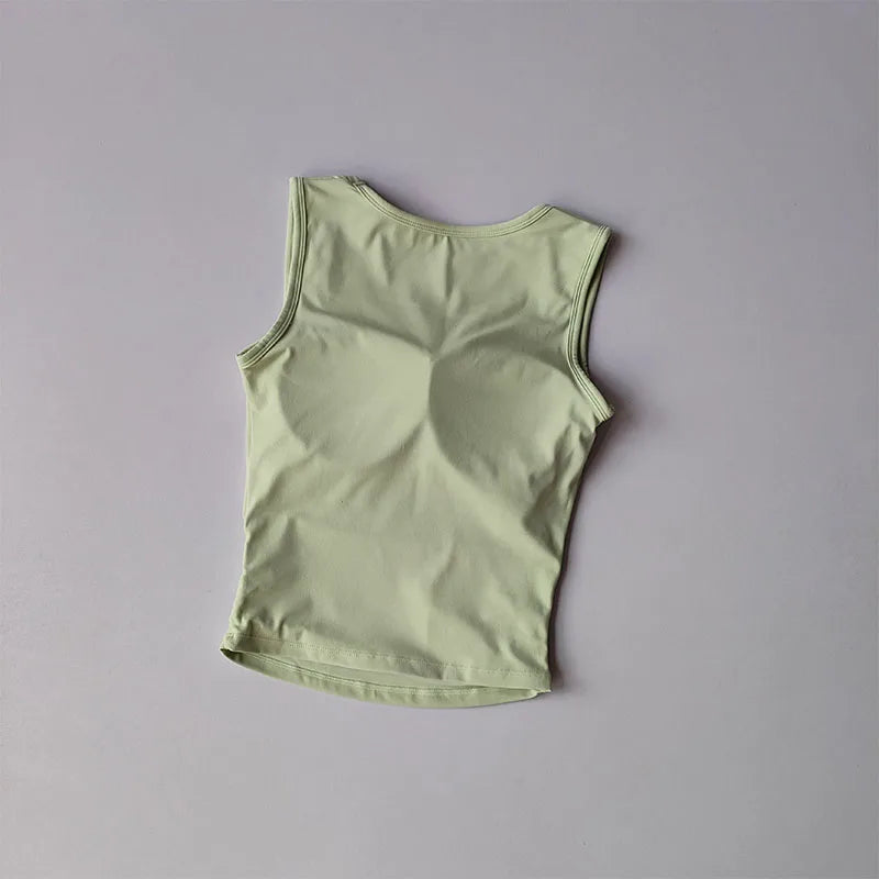 Women's Square Collar Fixed One-piece Sports Vest