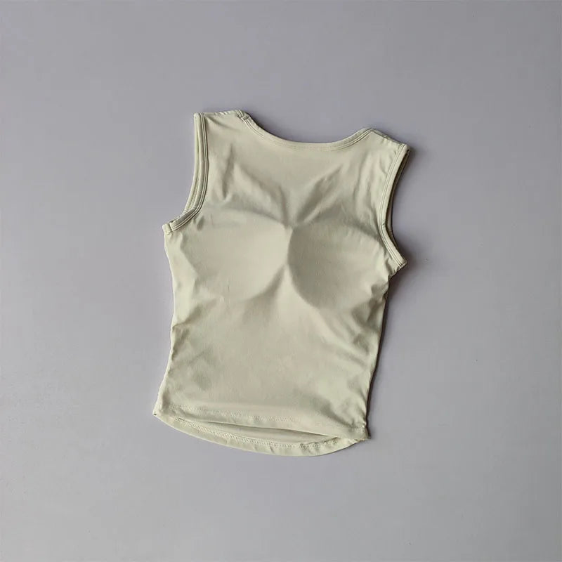 Women's Square Collar Fixed One-piece Sports Vest