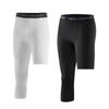 Men's One Leg Compression Leggings – Base Layer Cropped Sports Tights for Running & Basketball