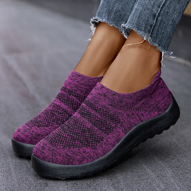 Women's Slip-On Sport Sneakers – Breathable Lightweight Running & Walking Shoes