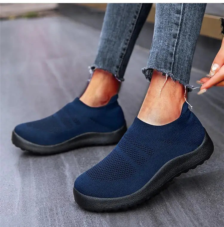 Women's Slip-On Sport Sneakers – Breathable Lightweight Running & Walking Shoes