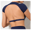 Women's Backless Muscle Back Sports Tee – Open Back Workout Yoga Training T-Shirt