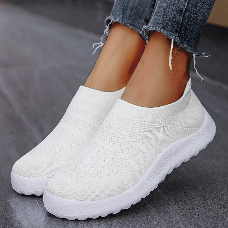 Women's Slip-On Sport Sneakers – Breathable Lightweight Running & Walking Shoes