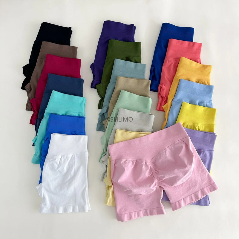 ARFTE Butt-Lifting Low Ribbed Elastic Band  Seamless Yoga-Biker Shorts
