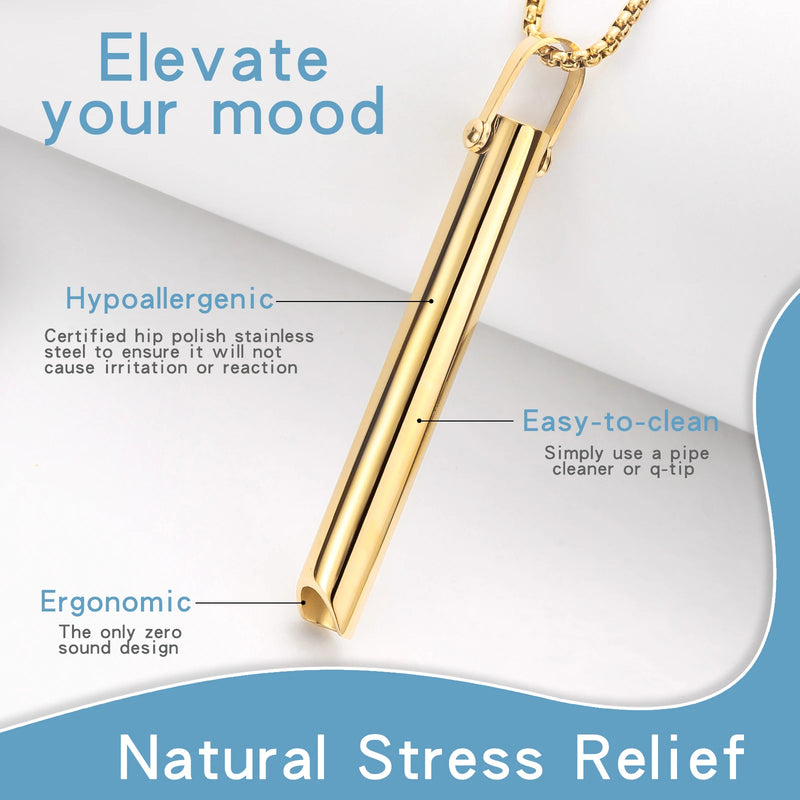 Stainless Steel Mindful Breathing Necklace - Anxiety Relief