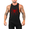 Men’s Red Spider Print Gym Tank Top – Breathable Sleeveless Bodybuilding Shirt