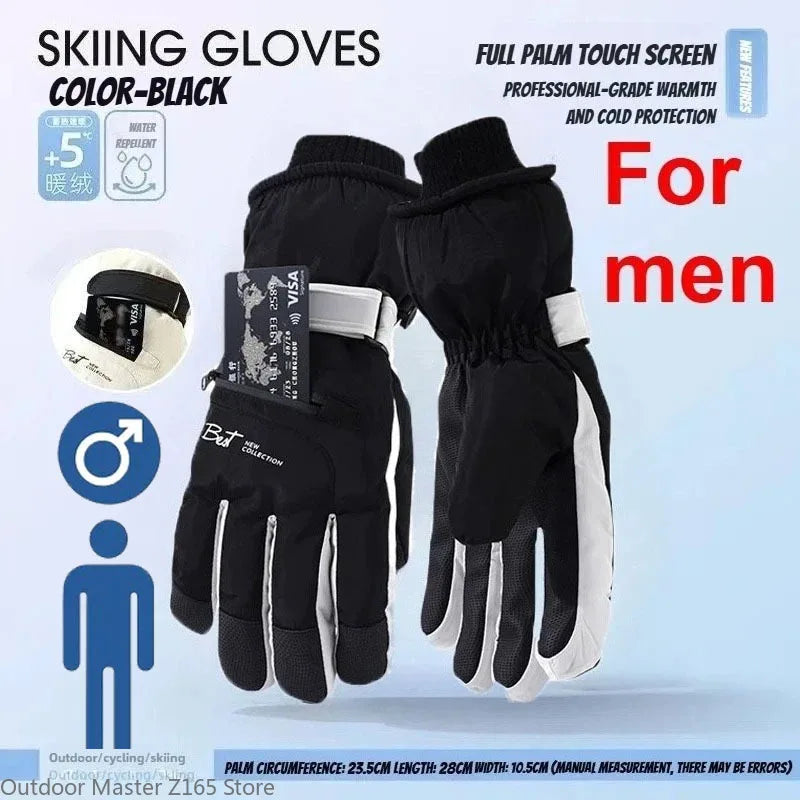 Unisex Winter Cycling Gloves – Warm Thermal Ski Gloves with Non-Slip Grip