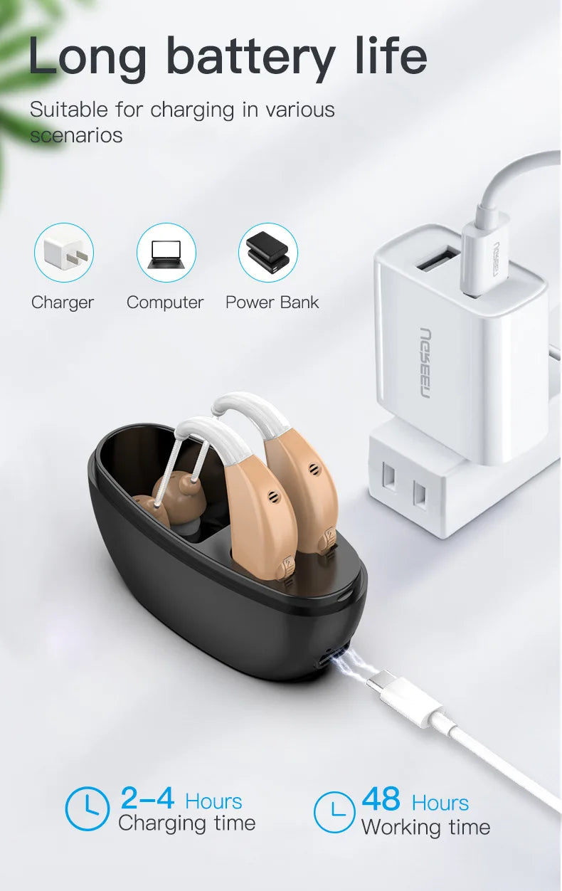 Rechargeable Portable Hearing Aid for the Elderly