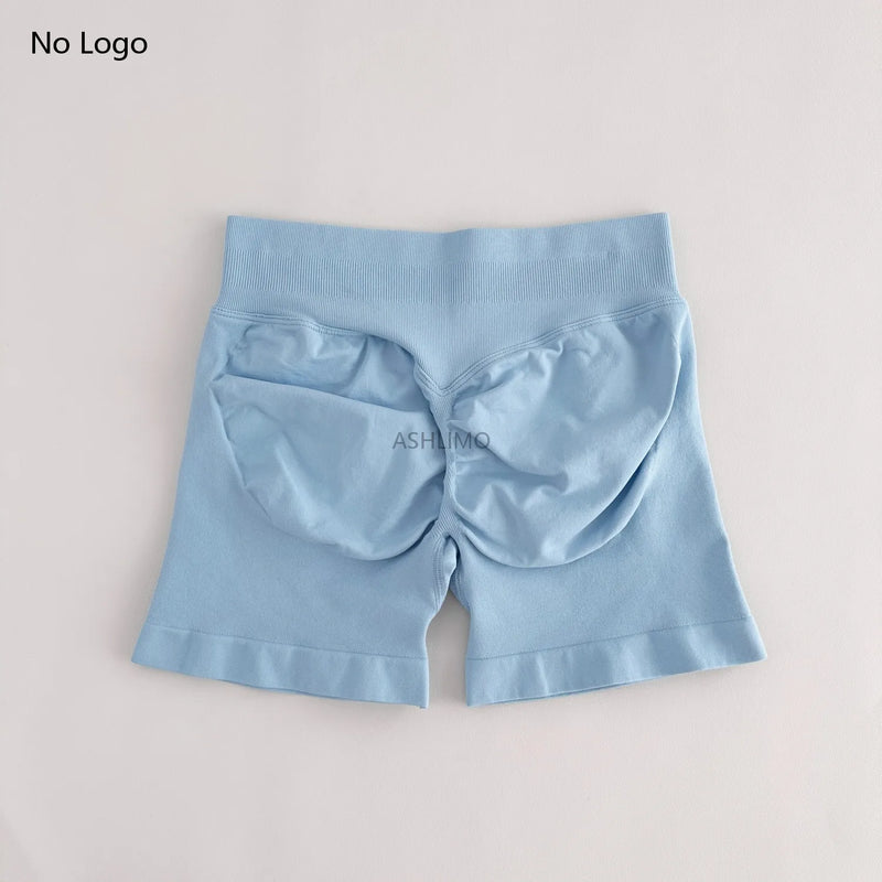 ARFTE Butt-Lifting Low Ribbed Elastic Band  Seamless Yoga-Biker Shorts