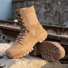 Men's Cowhide Leather Hiking Boots – Waterproof Outdoor Shoes with Side Zipper & Lace-Up Design