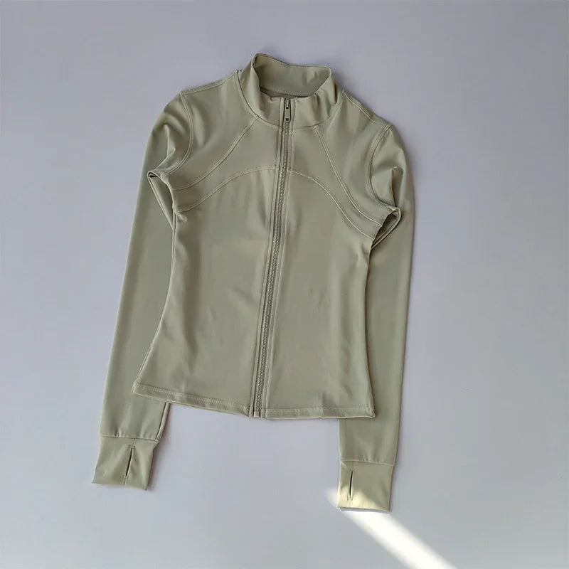 Women’s Slim Fit Zip-Up Yoga Jacket – Quick Dry Fitness Top