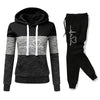 Women’s Printed Color Block Hoodie & Sweatpants Set